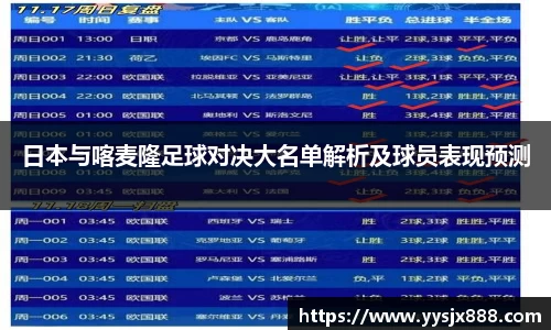 日本与喀麦隆足球对决大名单解析及球员表现预测